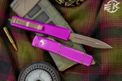 Microtech Ultratech OTF Automatic Knife Violet 3.4" Dagger Apocalyptic Bronze 122-13APVI -Southern Blades 122 13 APVI 65961.1666907627
