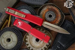 Microtech Ultratech Red OTF Automatic Knife 3.4" Bronze Dagger 122-13RD -Southern Blades 122 13 RD 42914.1667665764