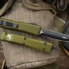 Microtech Ultratech OTF Automatic Knife OD Green 3.4" Dagger Black 122-1OD