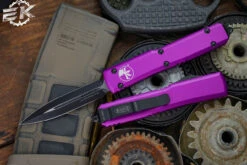 Microtech Ultratech OTF Automatic Knife Violet 3.4" Dagger Black 122-1VI