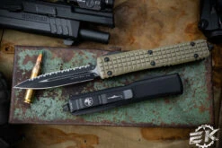 Microtech Ultratech OTF Knife Frag OD Green G10 3.4" Dagger Black Serrated 122-3FRGTODS
