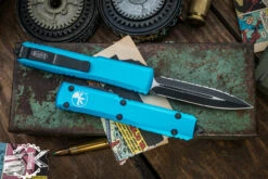 Microtech Ultratech OTF Automatic Knife Turquoise 3.4" Dagger Black Serrated 122-3TQ 5 Microtech Ultratech OTF Automatic Knife Turquoise 3.4" Dagger Black Serrated 122-3TQ -Southern Blades 122 3 TQ 2 70580.1691436387