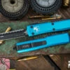 Microtech Ultratech OTF Automatic Knife Turquoise 3.4" Dagger Black Serrated 122-3TQ