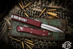 Microtech Ultratech OTF Automatic Knife Merlot 3.4" Dagger Satin 1224MR -Southern Blades 122 4 MR 35435.1678854001