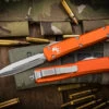Microtech Ultratech OTF Automatic Knife Orange 3.4" Dagger Satin 122-4OR