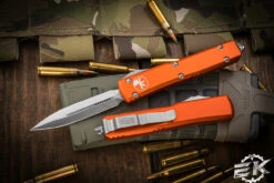 Microtech Ultratech OTF Automatic Knife Orange 3.4" Dagger Satin 122-4OR
