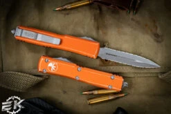 Microtech Ultratech Distressed Orange OTF Knife 3.4" Double Full Serrated 122-D12DOR 5 Microtech Ultratech Distressed Orange OTF Knife 3.4" Double Full Serrated 122-D12DOR -Southern Blades 122 D12 DOR 46568.1687313162