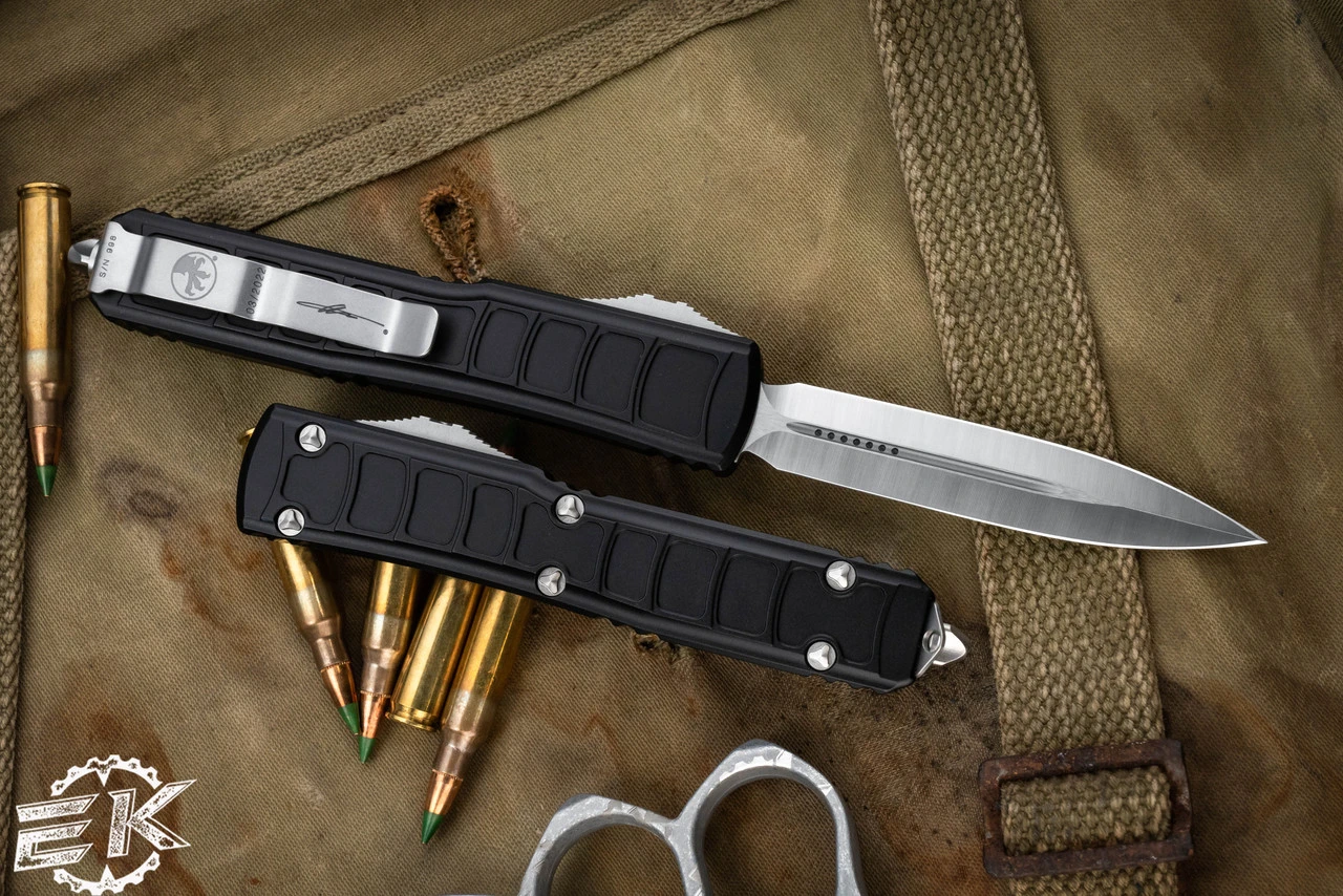 Microtech Ultratech II Stepside OTF Automatic Knife 3.4" Dagger Satin 122II-4S 4 Microtech Ultratech II Stepside OTF Automatic Knife 3.4" Dagger Satin 122II-4S - Image 2