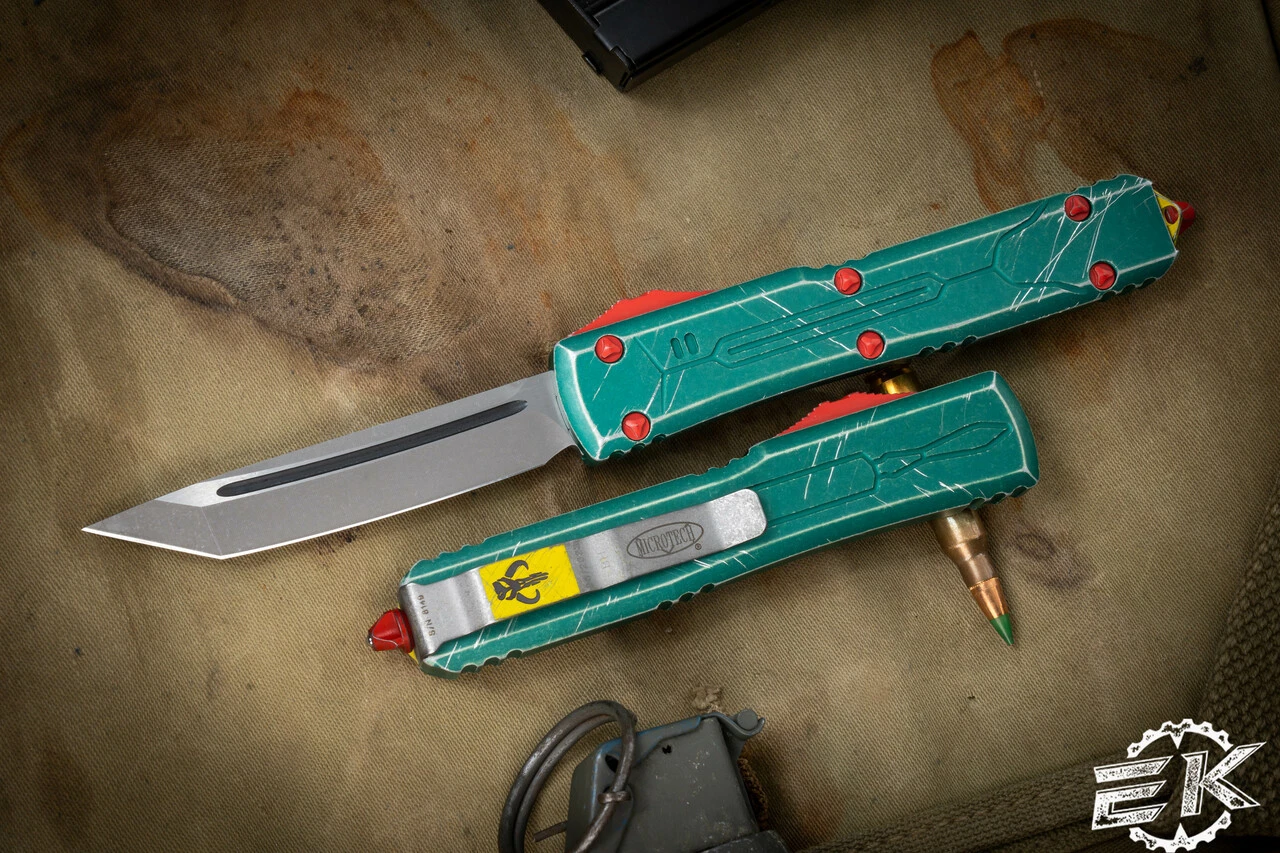 Microtech Ultratech "Bounty Hunter" OTF Automatic Knife Boba Fett 3.4" Tanto Stonewash 123-10BH 3 Microtech Ultratech "Bounty Hunter" OTF Automatic Knife Boba Fett 3.4" Tanto Stonewash 123-10BH