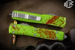 Microtech Ultratech Zombie Tech OTF Automatic Knife Green/Red 3.4" Tanto Stonewash 123-10Z -Southern Blades 123 10 Z 3 63975.1670949828