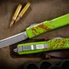 Microtech Ultratech Zombie Tech OTF Automatic Knife Green/Red 3.4" Tanto Stonewash 123-10Z