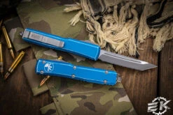 Microtech Ultratech OTF Automatic Knife Distressed Blue 3.4" Tanto Serrated 123-12DBL 5 Microtech Ultratech OTF Automatic Knife Distressed Blue 3.4" Tanto Serrated 123-12DBL -Southern Blades 123 12 DBL 2 19730.1679282869