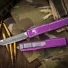Microtech Ultratech OTF Automatic Knife Distressed Violet 3.4" Tanto Serrated 123-12DVI