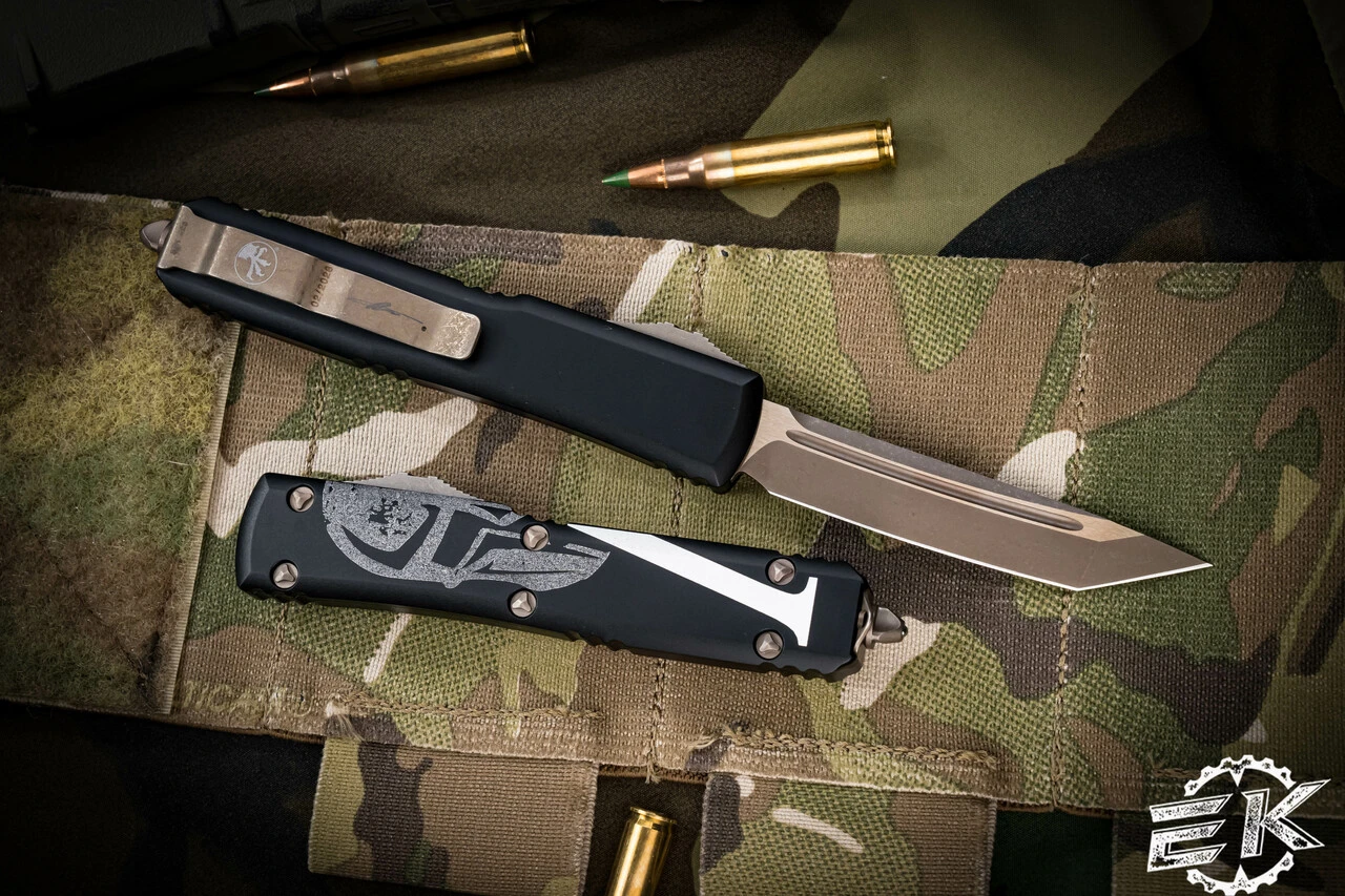 Microtech Ultratech Molon Labe OTF Automatic Knife 3.4" Tanto Bronze 123-13MLS 4 Microtech Ultratech Molon Labe OTF Automatic Knife 3.4" Tanto Bronze 123-13MLS - Image 2