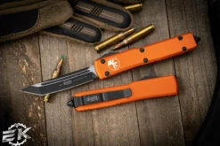 Microtech Ultratech OTF Automatic Knife Orange 3.4" Tanto Black 123-1OR
