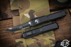 Microtech Ultratech OTF Automatic Knife 3.4" Tanto Black Serrated 123-2T