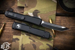 Microtech Ultratech OTF Automatic Knife 3.4" Tanto Black Serrated 123-2T -Southern Blades 123 2 T 95600.1682529343