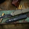 Microtech Ultratech OTF Knife Frag OD Green G10 3.4" Tanto Black Serrated 123-3FRGTODS -Southern Blades 123 3 FRGTODS 2 44560.1687365290