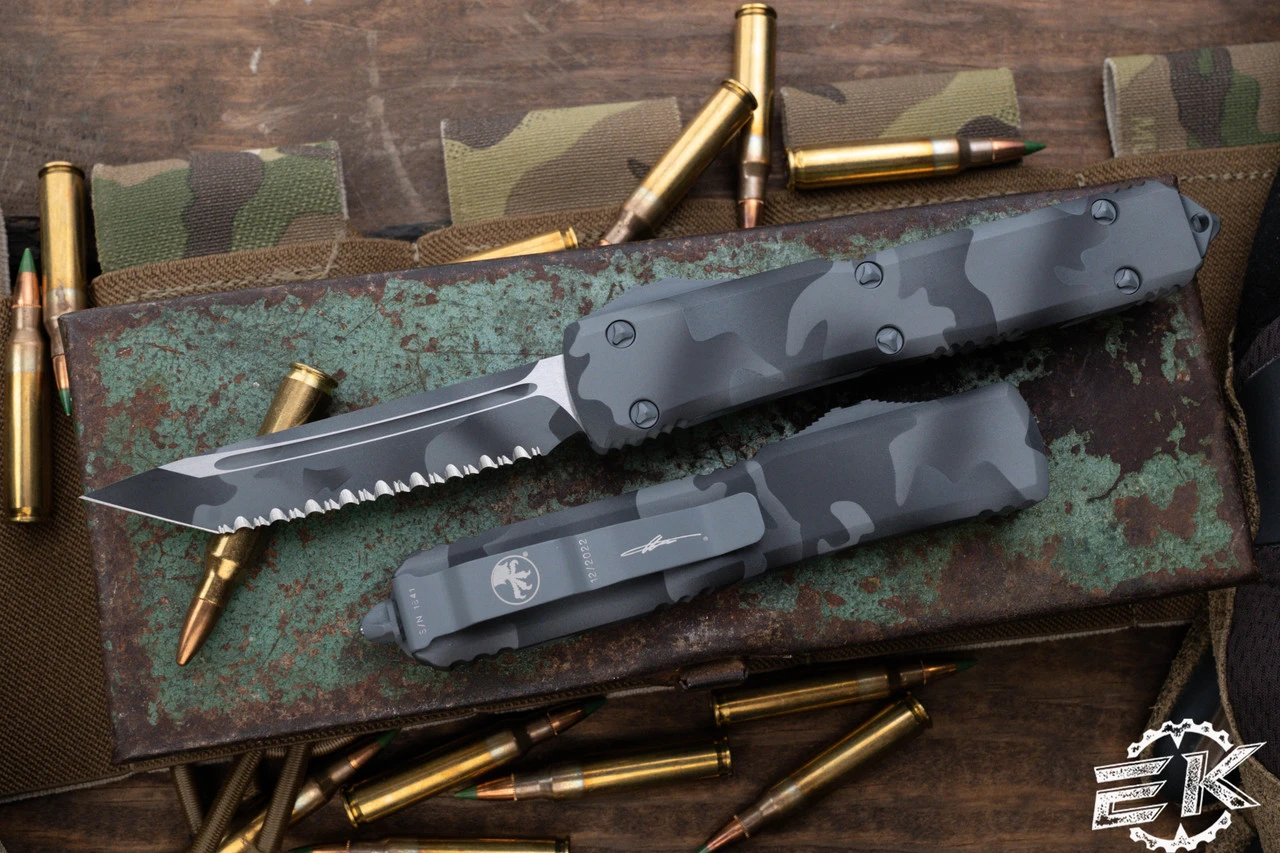 Microtech Ultratech Urban Camo Cerakote OTF Automatic Knife 3.4" Tanto Serrated 123-3UCS 3 Microtech Ultratech Urban Camo Cerakote OTF Automatic Knife 3.4" Tanto Serrated 123-3UCS