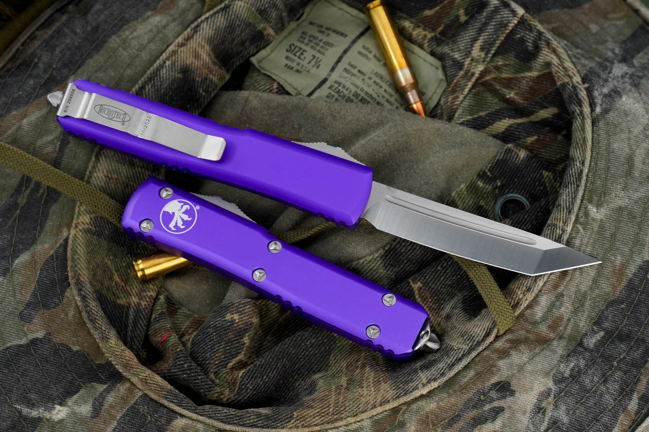 Microtech Ultratech Purple OTF Automatic 3.4" Satin Tanto 123-4PU 4 Microtech Ultratech Purple OTF Automatic 3.4" Satin Tanto 123-4PU - Image 2