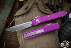 Microtech Ultratech OTF Automatic Knife Violet 3.4" Tanto Satin 123-4VI