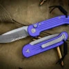 Microtech LUDT Automatic Knife Purple 3.4" M390 Apocalyptic Serrated 135-11APPU -Southern Blades 135 11 APPU 54761.1687736202