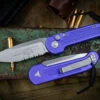 Microtech LUDT Purple Automatic 3.4" Stonewash Serrated 135-11PU