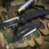 Microtech LUDT Automatic Folding Knife 3.4" Drop Point Black Serrated 135-2T -Southern Blades 135 2T 2 75966.1676587838