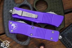Microtech Troodon Purple OTF Automatic Knife Black 3" Dagger Stonewash 138-10PU -Southern Blades 138 10 PU 2 17536.1667663224
