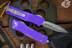 Microtech Troodon Purple OTF Automatic Knife Black 3" Dagger Stonewash 138-10PU -Southern Blades 138 10 PU 41021.1667663225