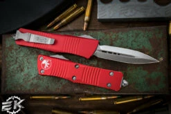 Microtech Troodon OTF Automatic Knife Red 3" Dagger Stonewash 138-10RD -Southern Blades 138 10 RD 58166.1681883570
