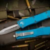 Microtech Troodon OTF Automatic Knife Turquoise 3" Dagger Satin 138-4TQ