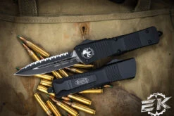 Microtech Combat Troodon OTF Automatic Knife 3.8" Dagger Serrated Black 142-3T