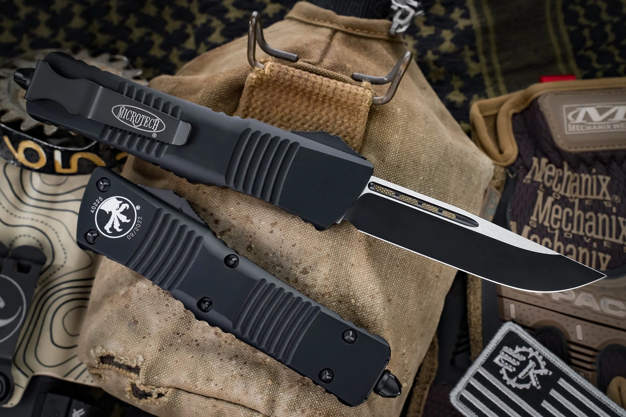 Microtech Combat Troodon OTF Automatic Knife Black 3.8" Drop Point Black 143-1T 4 Microtech Combat Troodon OTF Automatic Knife Black 3.8" Drop Point Black 143-1T - Image 2