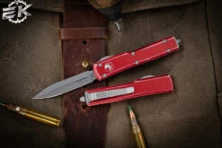 Microtech UTX-70 Red Distressed OTF Automatic Knife D/E 2.4" Dagger Stonewash 147-10-DRD 9 Microtech UTX-70 Red Distressed OTF Automatic Knife D/E 2.4" Dagger Stonewash 147-10-DRD -Southern Blades 147 10 DMR 2 60416.1672266478