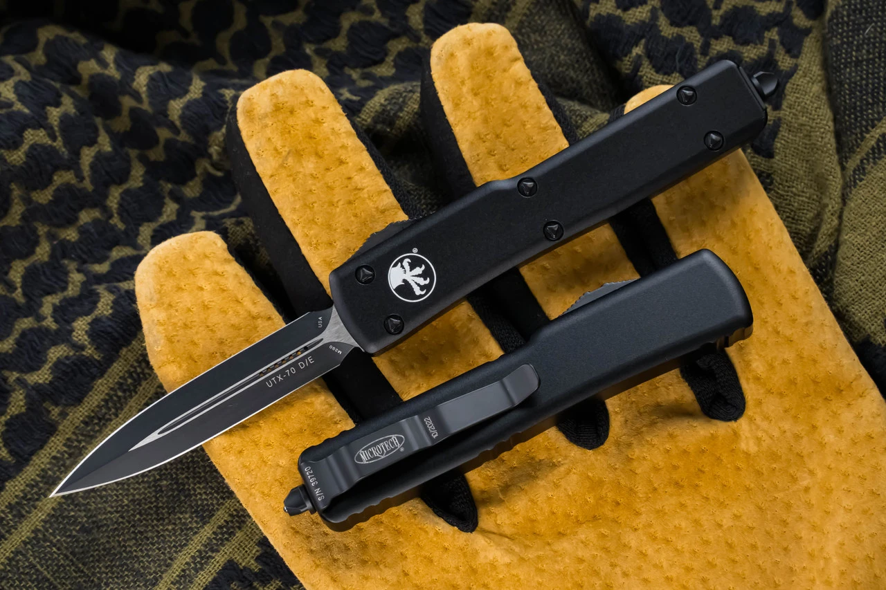 Microtech UTX-70 OTF Automatic Knife 2.4" Dagger Black 147-1T 3 Microtech UTX-70 OTF Automatic Knife 2.4" Dagger Black 147-1T