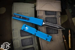 Microtech UTX-70 OTF Automatic Knife Blue 2.4" Dagger Black Serrated 147-3BL 5 Microtech UTX-70 OTF Automatic Knife Blue 2.4" Dagger Black Serrated 147-3BL -Southern Blades 147 3 BL 59668.1678167452