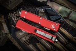 Microtech UTX-70 OTF Automatic Knife Red 2.4" Drop Point Stonewash 148-10RD 7 Microtech UTX-70 OTF Automatic Knife Red 2.4" Drop Point Stonewash 148-10RD -Southern Blades 148 10 RD Closed 07013.1663878500