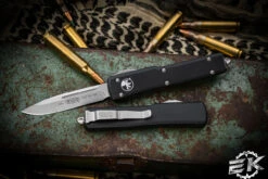 Microtech UTX-70 Black OTF Automatic Knife 2.4" S/E Stonewash 148-10