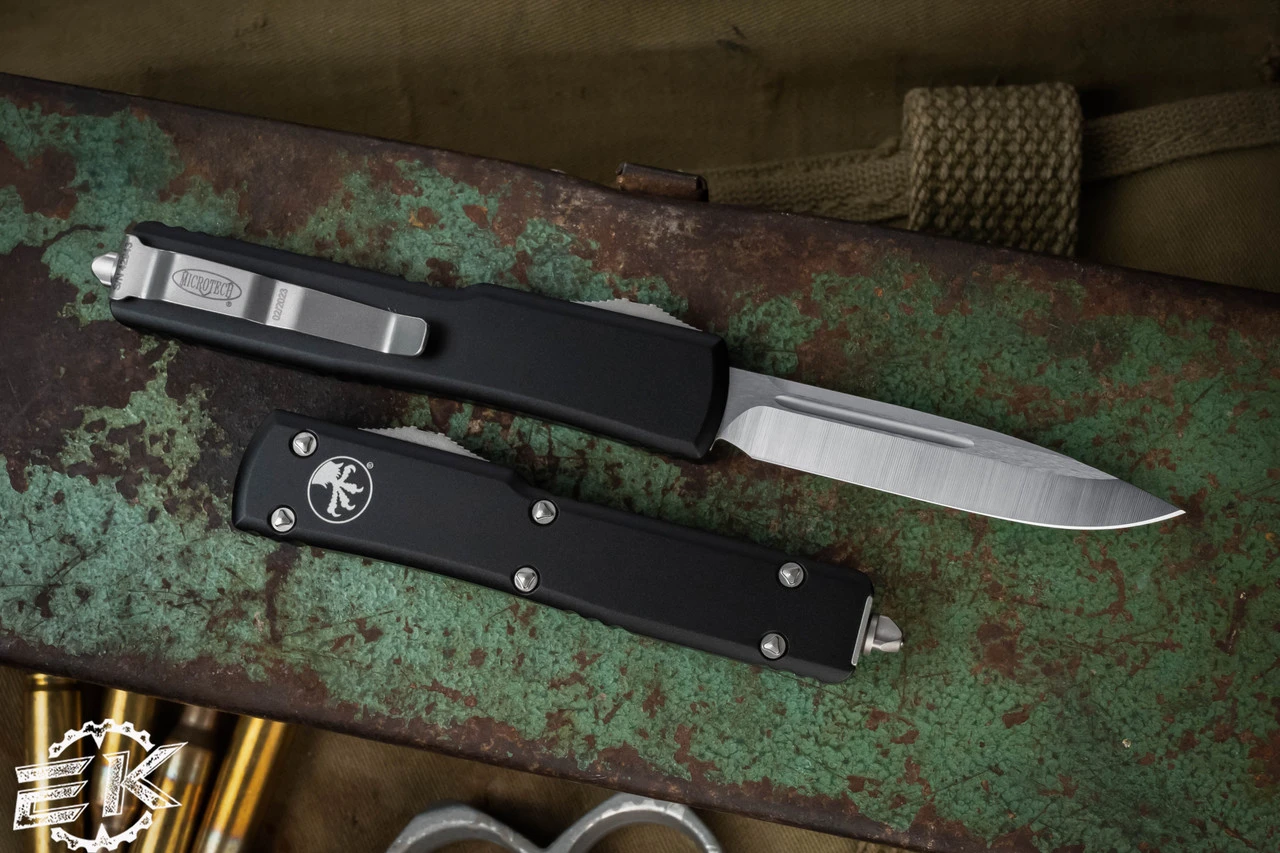 Microtech UTX-70 OTF Automatic Knife 2.4" Drop Point Satin 148-4 4 Microtech UTX-70 OTF Automatic Knife 2.4" Drop Point Satin 148-4 - Image 2
