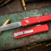 Microtech UTX-70 OTF Automatic Knife Red 2.4" Drop Point Satin 148-4RD