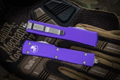 Microtech UTX-70 OTF Automatic Knife Purple 2.4" Tanto Stonewash 149-10PU 7 Microtech UTX-70 OTF Automatic Knife Purple 2.4" Tanto Stonewash 149-10PU -Southern Blades 149 10 PU Closed 41167.1663878638