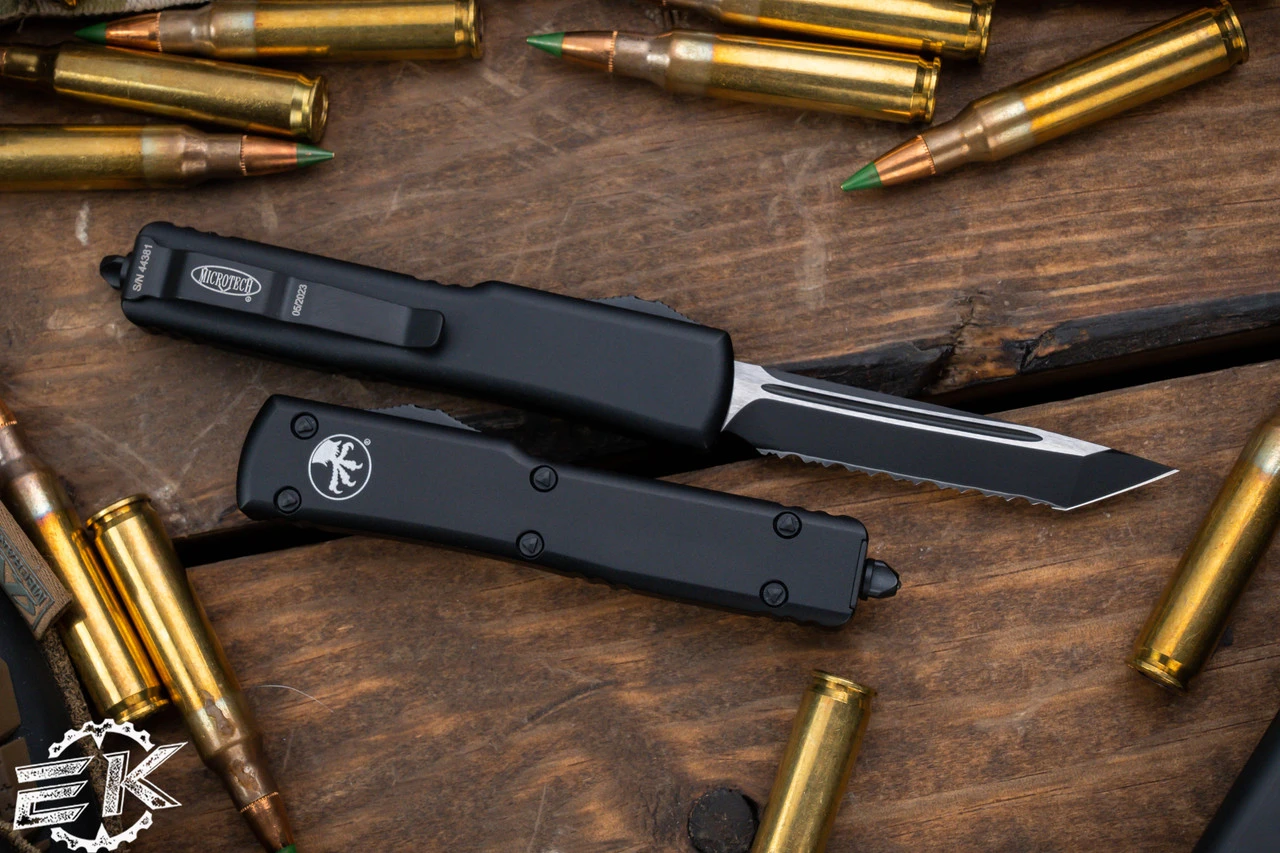 Microtech UTX-70 OTF Automatic Knife 2.4" Tanto Serrated Black 149-3T 3 Microtech UTX-70 OTF Automatic Knife 2.4" Tanto Serrated Black 149-3T