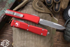 Microtech Ultratech OTF Automatic Knife Red 3.4" Drop Point Serrated Apocalyptic 121-11APRD -Southern Blades 149 3 VI 2 85283.1682531675