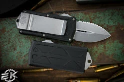 Microtech Exocet Money Clip OTF Automatic Black Knife Cali Legal 1.9" Stonewash Dagger Serrated 157-12 6 Microtech Exocet Money Clip OTF Automatic Black Knife Cali Legal 1.9" Stonewash Dagger Serrated 157-12 -Southern Blades 157 12 94163.1681882853
