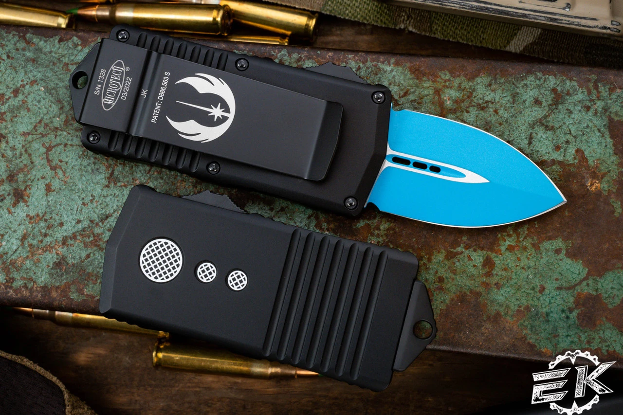 Microtech Exocet Jedi Knight OTF Automatic Wallet/Knife Cali-Legal 1.9" Dagger 157-1JK 4 Microtech Exocet Jedi Knight OTF Automatic Wallet/Knife Cali-Legal 1.9" Dagger 157-1JK - Image 2