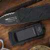 Microtech Exocet Money Clip OTF Knife Cali-Legal 1.9" Dagger Serrated Black 157-3T