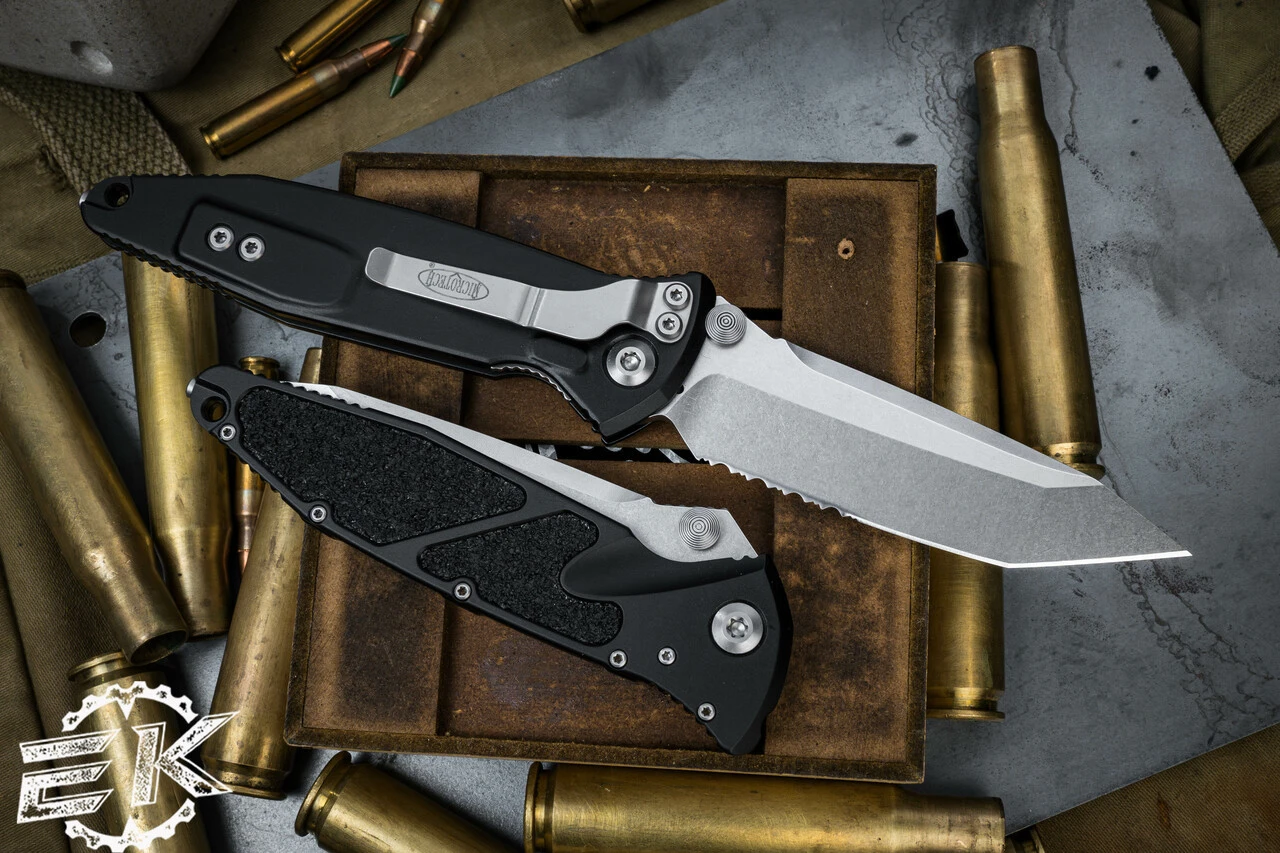 Microtech Socom Elite Manual Folding Knife 4" Tanto Stonewash Serrated 161-11 4 Microtech Socom Elite Manual Folding Knife 4" Tanto Stonewash Serrated 161-11 - Image 2