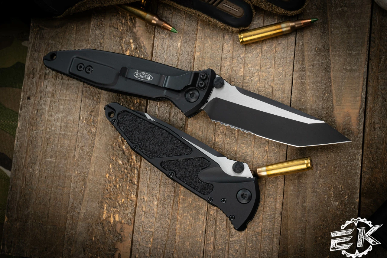 Microtech Socom Elite Manual Folding Knife 4" Tanto Black Serrated 161-2T 4 Microtech Socom Elite Manual Folding Knife 4" Tanto Black Serrated 161-2T - Image 2