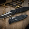 Microtech Socom Elite Manual Folding Knife 4" Tanto Black Serrated 161-2T 2 Microtech Socom Elite Manual Folding Knife 4" Tanto Black Serrated 161-2T -Southern Blades 161 2 T 27616.1677353643